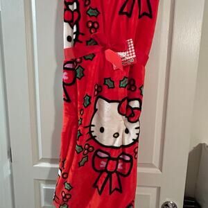 Hello Kitty red Christmas throw holly wreath